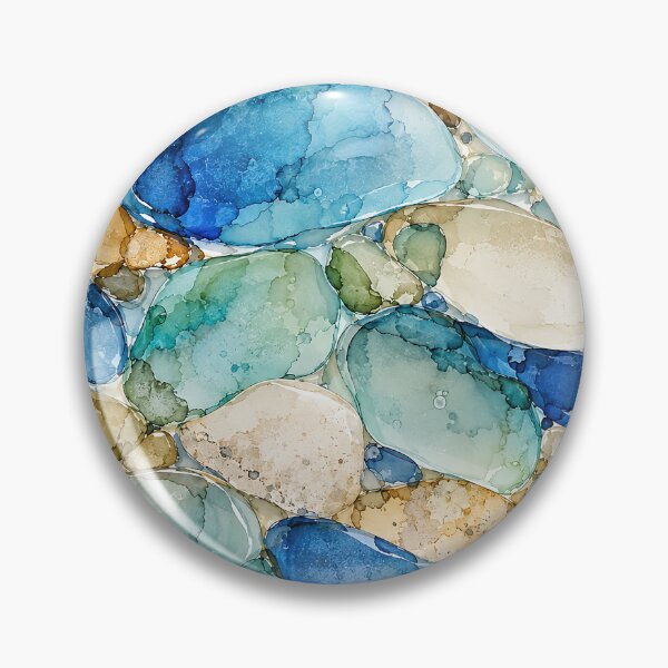 Item preview, Greek Isles Sea Glass – Aegean Coast Ink Abstract designed and sold by newnomads-art.