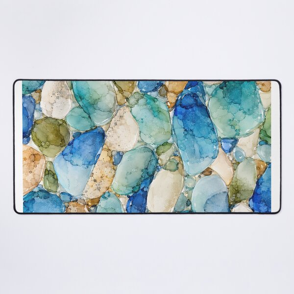 Item preview, Greek Isles Sea Glass – Aegean Coast Ink Abstract designed and sold by newnomads-art.