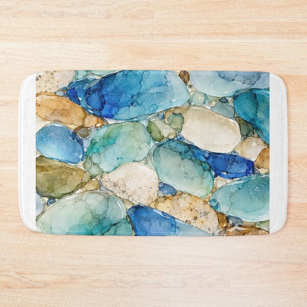 Item preview, Greek Isles Sea Glass – Aegean Coast Ink Abstract designed and sold by newnomads-art.