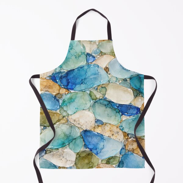 Item preview, Greek Isles Sea Glass – Aegean Coast Ink Abstract designed and sold by newnomads-art.