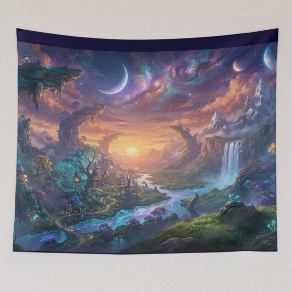 Item preview, Fantastic Landscape - Magic Valley and Mountains designed and sold by Malisa345.