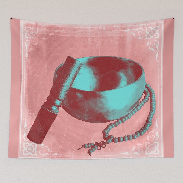 Item preview, Blue Tibetan Singing Bowl with Mallet and Mala Beads designed and sold by Ghoul Enterprises.