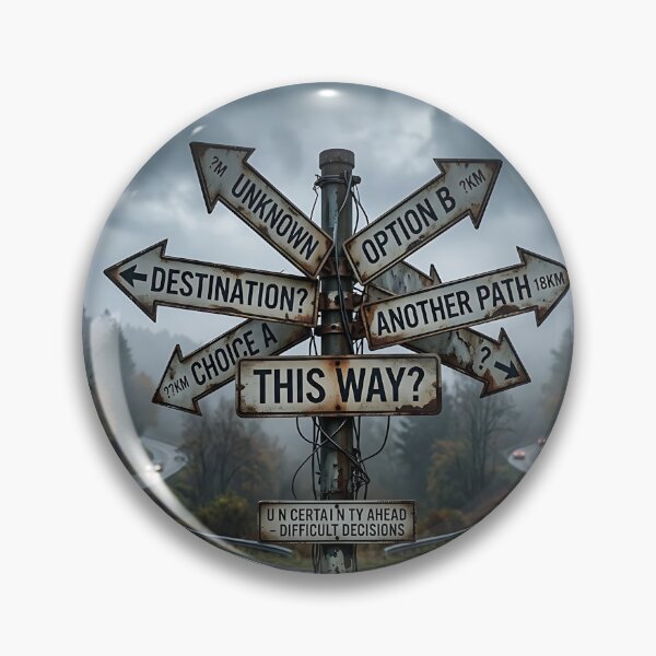 Item preview, Confusing Crossroads Road Sign Overthinking Life Decisions Art designed and sold by Michaelragheb.
