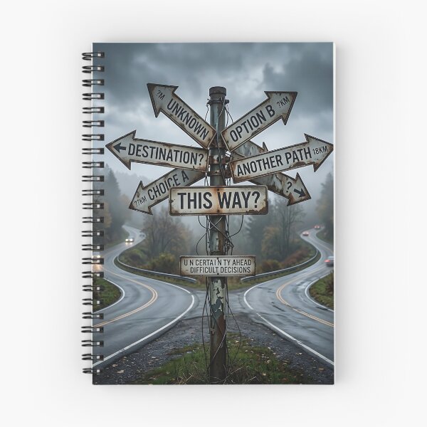 Item preview, Confusing Crossroads Road Sign Overthinking Life Decisions Art designed and sold by Michaelragheb.