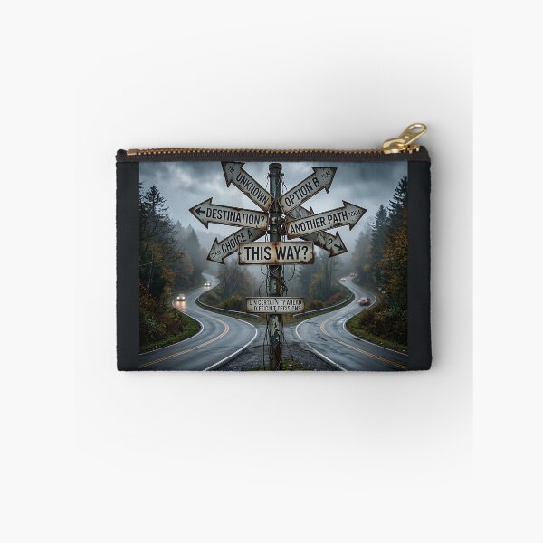 Item preview, Confusing Crossroads Road Sign Overthinking Life Decisions Art designed and sold by Michaelragheb.