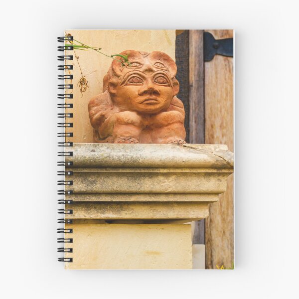 Item preview, Terracotta Gargoyle Statue Ornament On Weathered Stone Balcony Architecture Detail designed and sold by Nmallia.