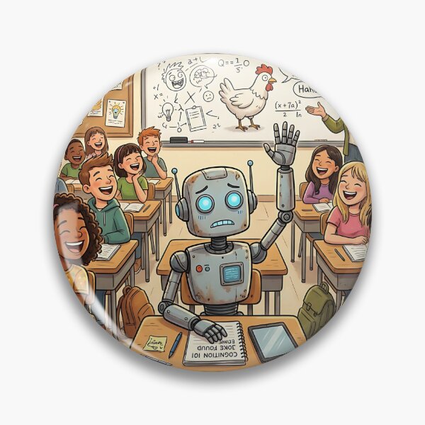 Item preview, Robot Student Confused By Classroom Chicken Joke Humor designed and sold by Michaelragheb.