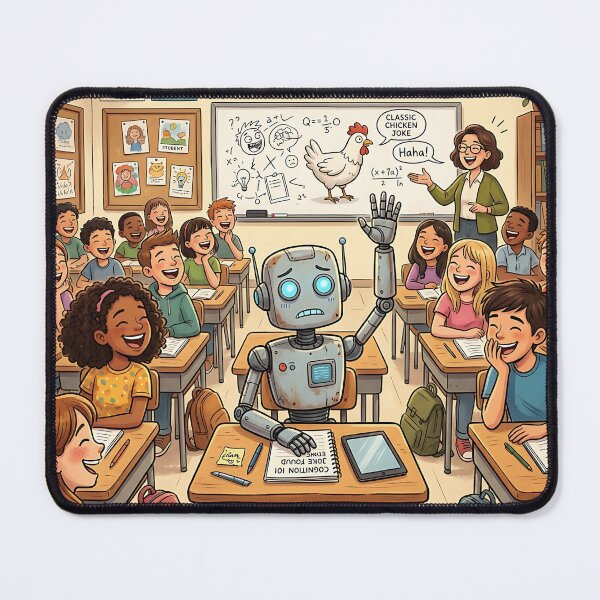 Item preview, Robot Student Confused By Classroom Chicken Joke Humor designed and sold by Michaelragheb.