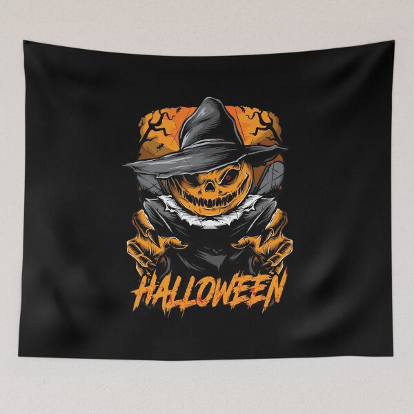Item preview, Halloween Pumpkin Witch – Scary Jack O Lantern in Witch Hat Halloween Horror Design designed and sold by Kruti Collection.