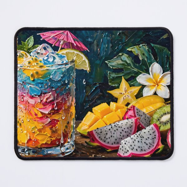 Item preview, Tropical Rainbow Cocktail and Exotic Fruits Panoramic designed and sold by Serene Strokes Art.