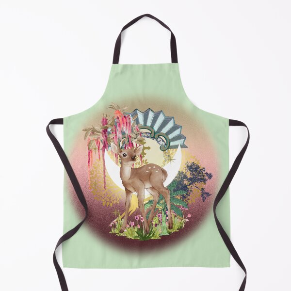 Item preview, Deer Pastel Vintage Moon Collage with Floral elements designed and sold by mooncakekaro.