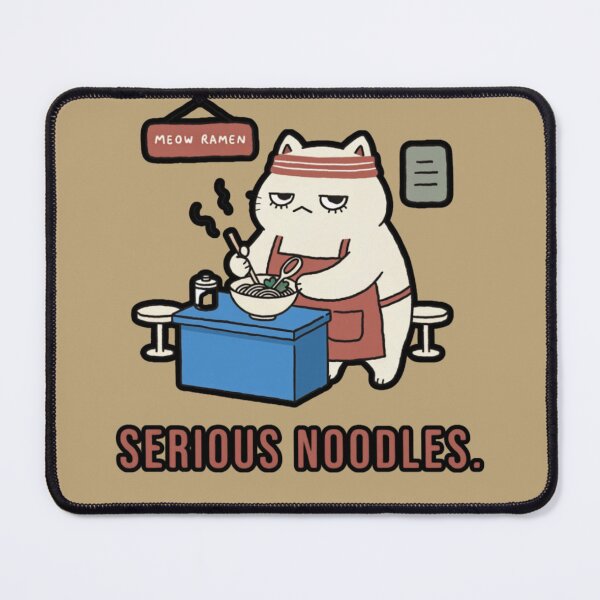 Item preview, Serious Noodles – Funny Cat Ramen Chef Cute Japanese Food designed and sold by Mousy17.