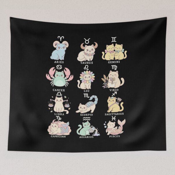 Item preview, Astrology Zodiac Signs Cat Theme Best Selling Merch | Kawaii | Cute | Pisces | Capricorn | Sagittarius | Libra | Scorpio | Taurus | Aquarius designed and sold by TeenLake.
