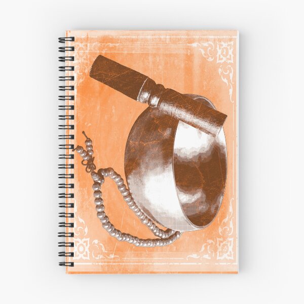Item preview, Orange Tibetan Singing Bowl with Mallet and Mala Beads designed and sold by Ghoul Enterprises.
