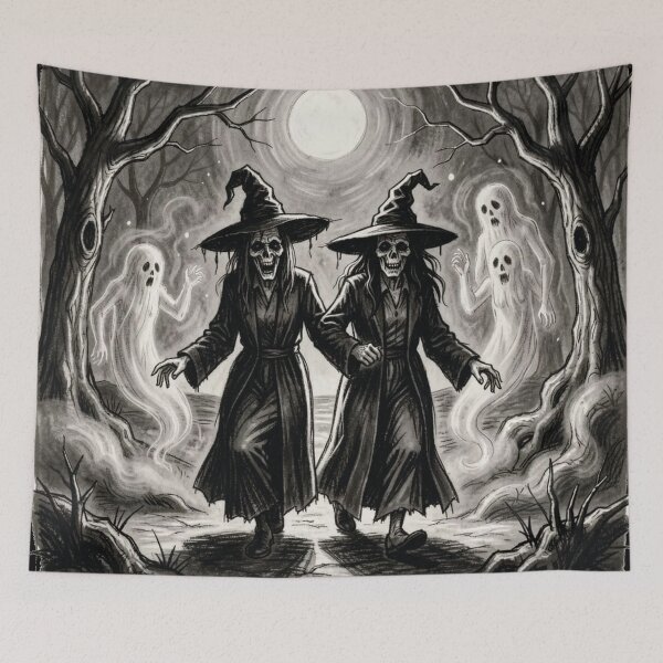 Item preview, Witches and ghosts in the forest. designed and sold by MagelliShop.