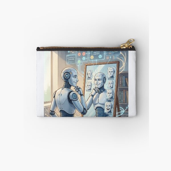 Item preview, AI Robot Practicing Human Facial Expressions In Mirror designed and sold by Michaelragheb.