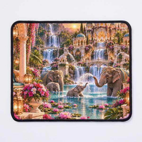 Item preview, Elephant Waterfall Kingdom designed and sold by AnjaSarahArt.