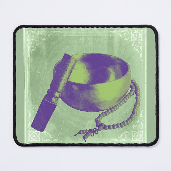 Item preview, Violet and Green Tibetan Singing Bowl with Mallet and Mala Beads designed and sold by Ghoul Enterprises.