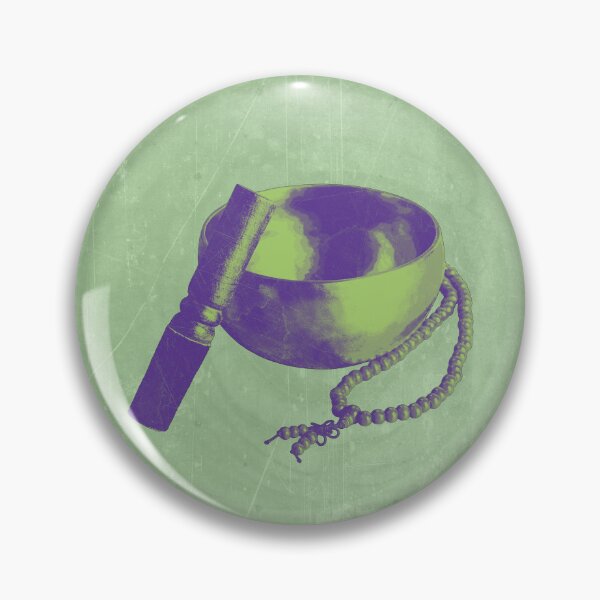 Item preview, Violet and Green Tibetan Singing Bowl with Mallet and Mala Beads designed and sold by Ghoul Enterprises.