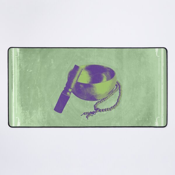 Item preview, Violet and Green Tibetan Singing Bowl with Mallet and Mala Beads designed and sold by Ghoul Enterprises.