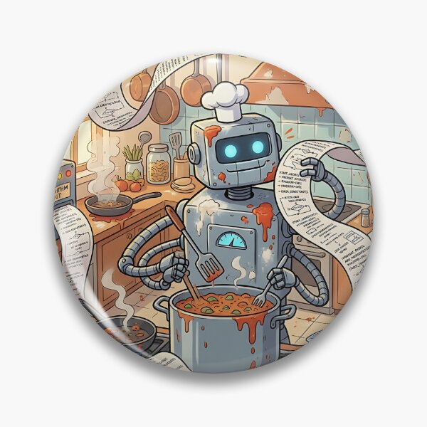 Item preview, Robot Chef Algorithm Recipe Kitchen Cooking Chaos Humor designed and sold by Michaelragheb.