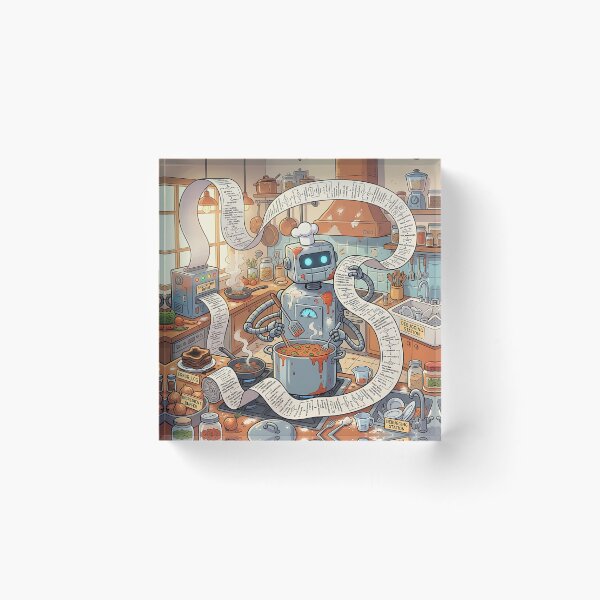 Item preview, Robot Chef Algorithm Recipe Kitchen Cooking Chaos Humor designed and sold by Michaelragheb.