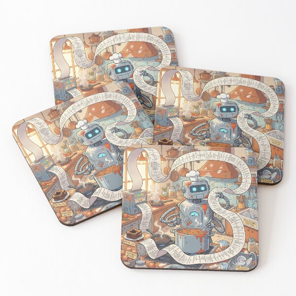 Item preview, Robot Chef Algorithm Recipe Kitchen Cooking Chaos Humor designed and sold by Michaelragheb.
