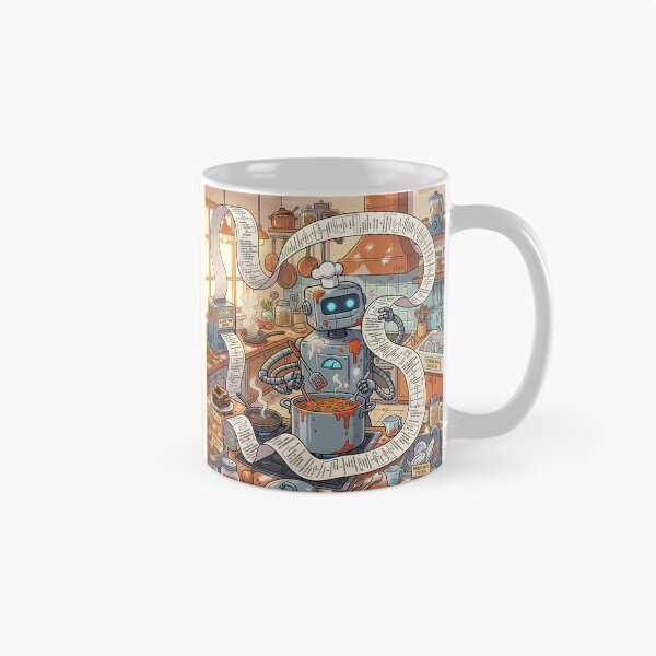 Item preview, Robot Chef Algorithm Recipe Kitchen Cooking Chaos Humor designed and sold by Michaelragheb.