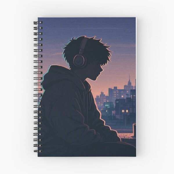 Item preview, Lo-Fi Chill Boy in City Sunset | Aesthetic Synthwave Lofi Boy | Late Night Coffee Vibes designed and sold by everyone cloth house.