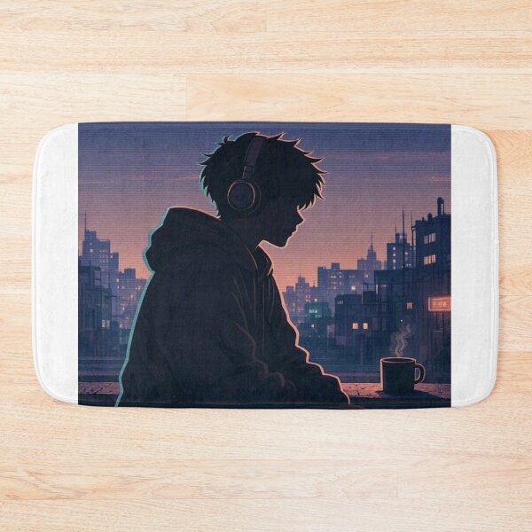 Item preview, Lo-Fi Chill Boy in City Sunset | Aesthetic Synthwave Lofi Boy | Late Night Coffee Vibes designed and sold by everyone cloth house.
