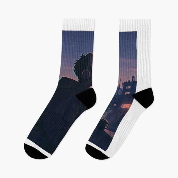 Item preview, Lo-Fi Chill Boy in City Sunset | Aesthetic Synthwave Lofi Boy | Late Night Coffee Vibes designed and sold by everyone cloth house.
