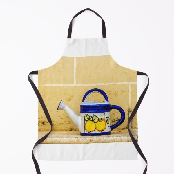 Item preview, Hand-painted Blue Ceramic Watering Can With Lemons Depicting Fresh Farmhouse Charm and Bright Decor designed and sold by Nmallia.