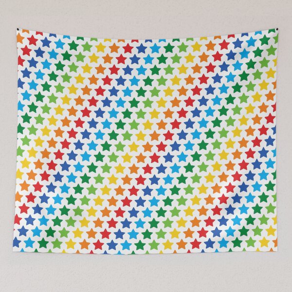 Item preview, Rainbow Stars Pattern, Yellow Red Blue and Green Stars Design, Unicorn Stars designed and sold by bestggraphico.