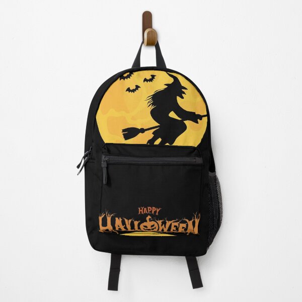 Item preview, Happy Halloween Witch Flying on Broomstick – Spooky Witch and Moon Halloween Design designed and sold by Kruti Collection.