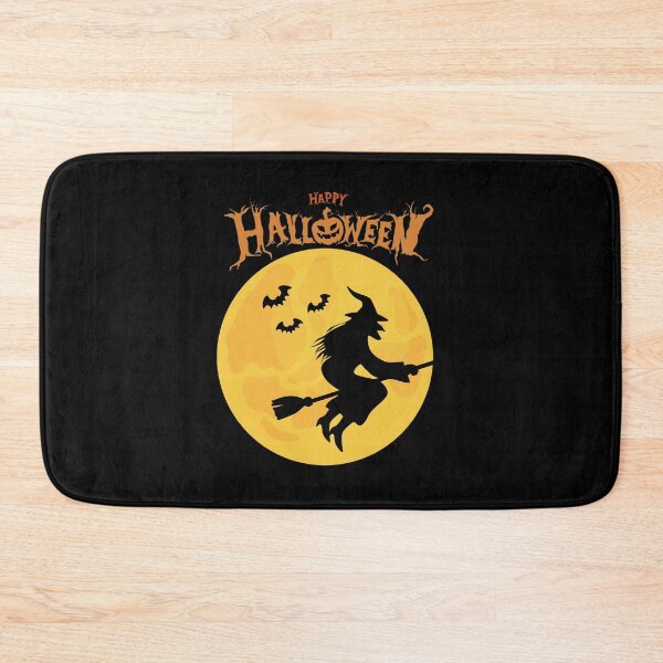 Item preview, Happy Halloween Witch Flying on Broomstick – Spooky Witch and Moon Halloween Design designed and sold by Kruti Collection.