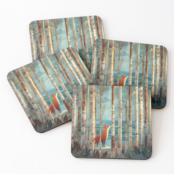 Item preview, Coastal Birches Forest Red Fox Oceanic Horizon View designed and sold by GrinGalore.