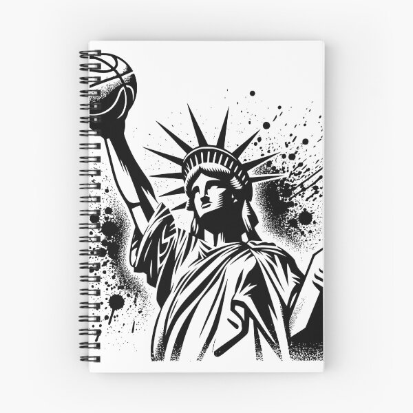 Item preview, Liberty statue holding up a basketball majestic t-shirt and stickers designed and sold by Knowvhere.