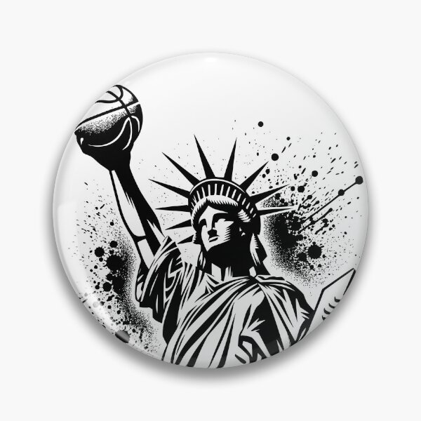 Item preview, Liberty statue holding up a basketball majestic t-shirt and stickers designed and sold by Knowvhere.