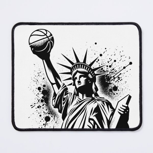 Item preview, Liberty statue holding up a basketball majestic t-shirt and stickers designed and sold by Knowvhere.