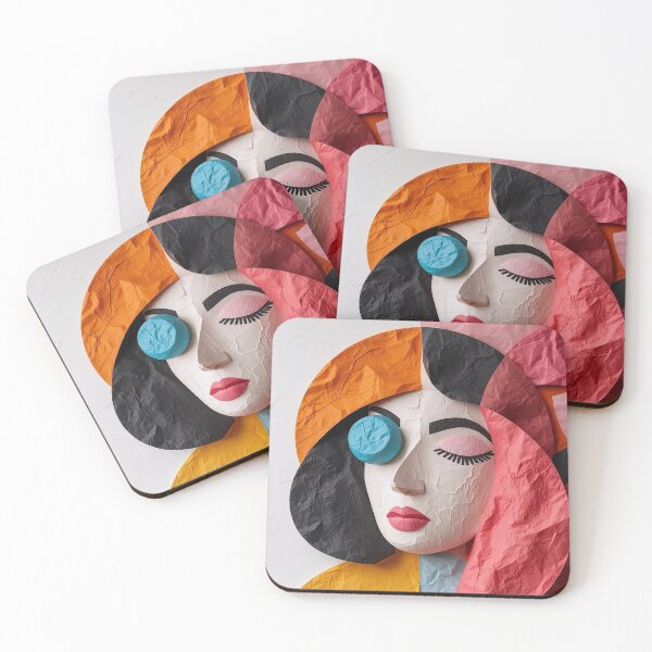 Item preview, Chromatic Reverie: Abstract Collage Portrait Wall Art in Bold Modern Colors designed and sold by Tootley.