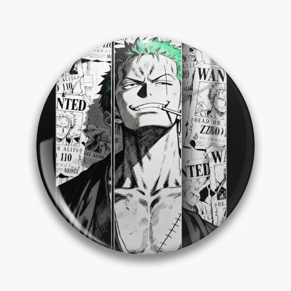 Item preview, Zoro | Green Haired Swordsman Wanted Poster – Manga Warrior Black & White Anime Art designed and sold by Dyan4.