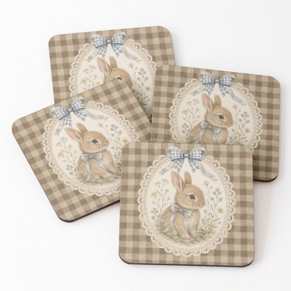 Item preview, Vintage Bunny with Blue Bow Cottagecore Floral designed and sold by Luxnox.