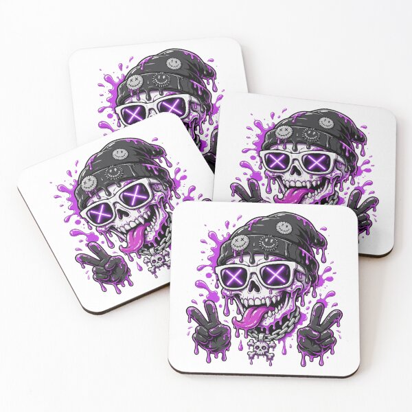 Item preview, Melting Skull Neon Purple Drip - Graffiti Streetwear Art designed and sold by VYBE DARK Studio.