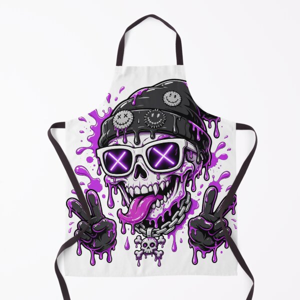 Item preview, Melting Skull Neon Purple Drip - Graffiti Streetwear Art designed and sold by VYBE DARK Studio.