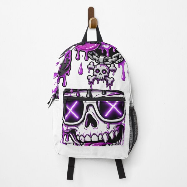 Item preview, Melting Skull Neon Purple Drip - Graffiti Streetwear Art designed and sold by VYBE DARK Studio.