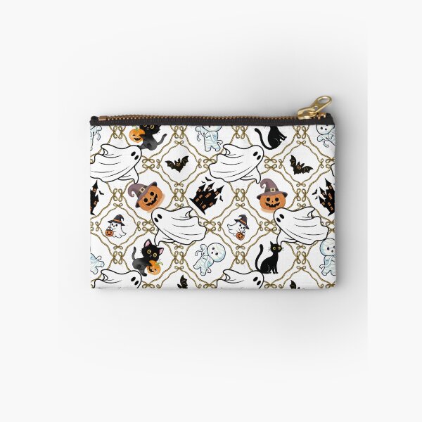 Item preview, Spooky Cute Halloween Ghosts Pumpkins Lattice Seamless Pattern designed and sold by Sasitee.