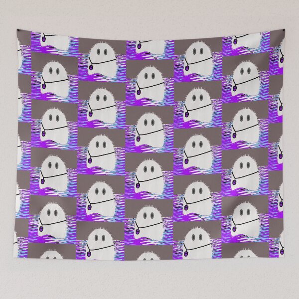 Item preview, Cute Ghost Purple Pouch Psychedelic Floor designed and sold by MigWhimsy.