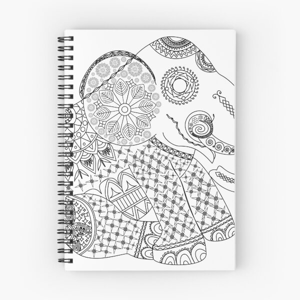 Item preview, Ornate Tribal Elephant Mandala Line Art designed and sold by ArtBySaMandala.