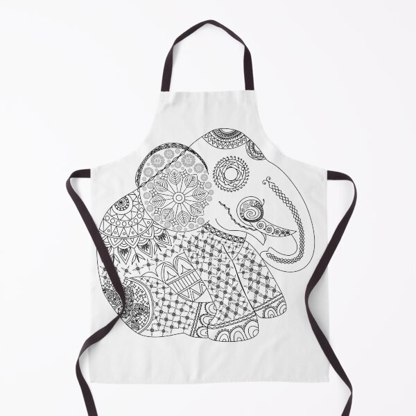 Item preview, Ornate Tribal Elephant Mandala Line Art designed and sold by ArtBySaMandala.