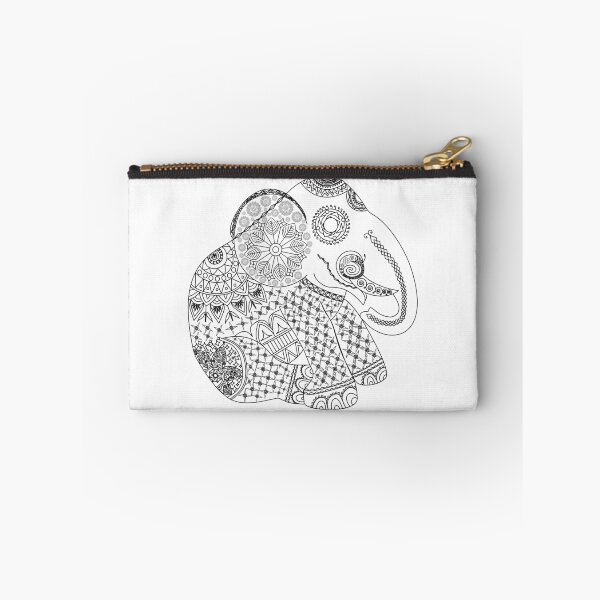 Item preview, Ornate Tribal Elephant Mandala Line Art designed and sold by ArtBySaMandala.